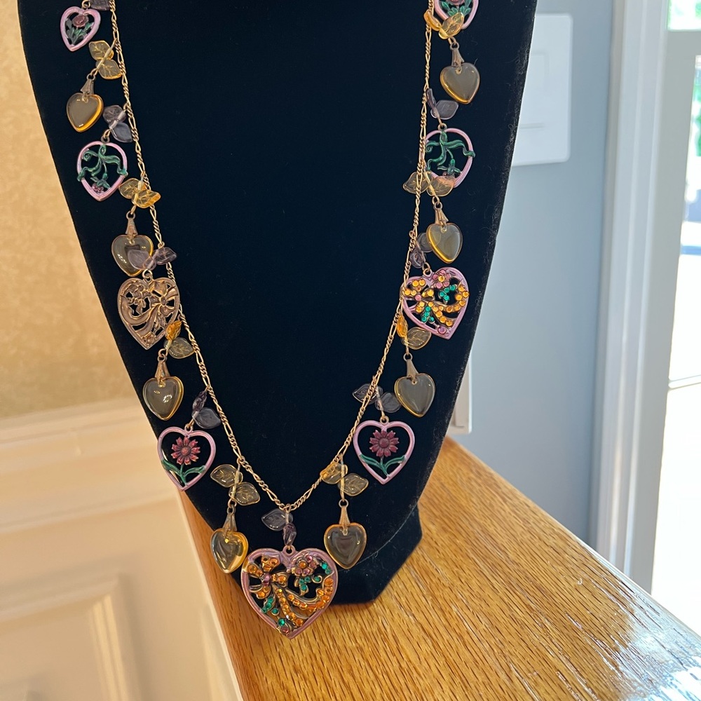 Vintage ❤️ heart charm necklace Glasswork Studios